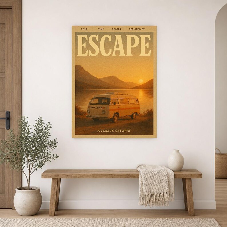 Escape Retro Poster | Vintage 70s Wall Art Print | Aesthetic Magazine Print | Mid Century Retro Decor Gift image 14