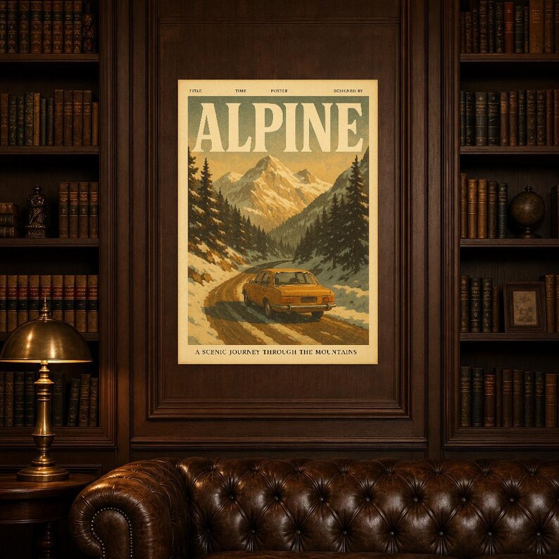 Alpine Retro Poster | Vintage 70s Wall Art Print | Aesthetic Magazine Print | Mid Century Retro Decor Gift image 4