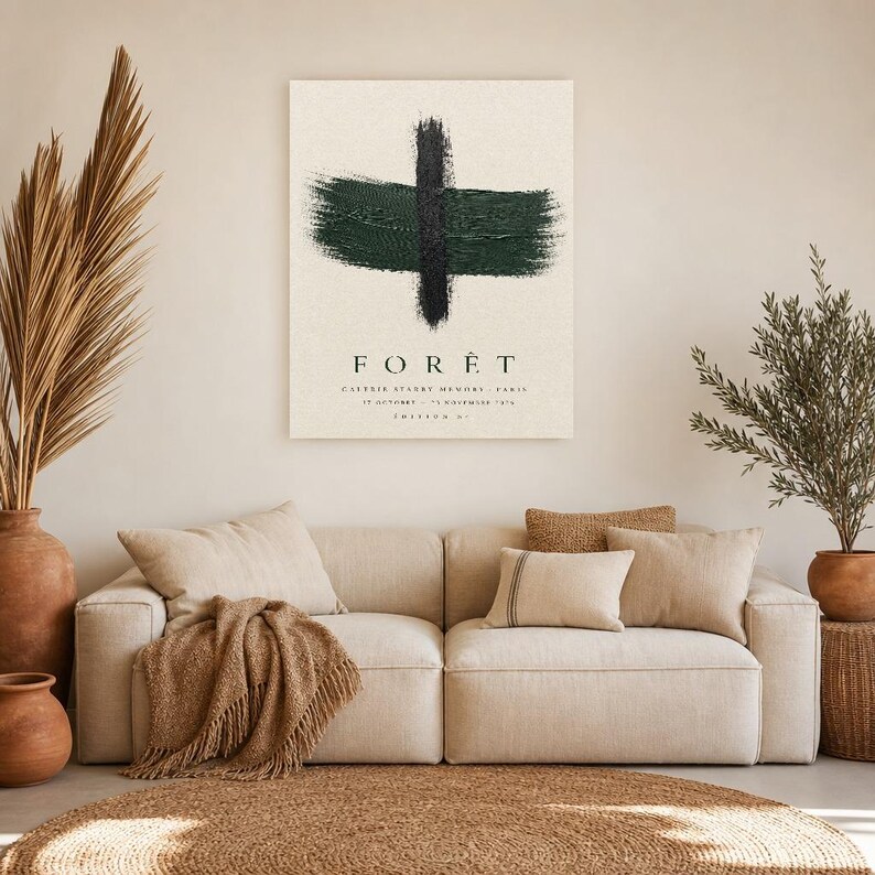 Forest | Abstract Wall Art | Modern Gallery Poster | Forest Green Minimalist Print | Printed & Shipped image 7