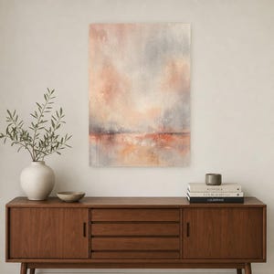Dusty Rose Abstract Wall Art Print | Terracotta Color Field Print | Clay Pink Watercolor Poster | Boho Minimalist Living Room Decor image 2