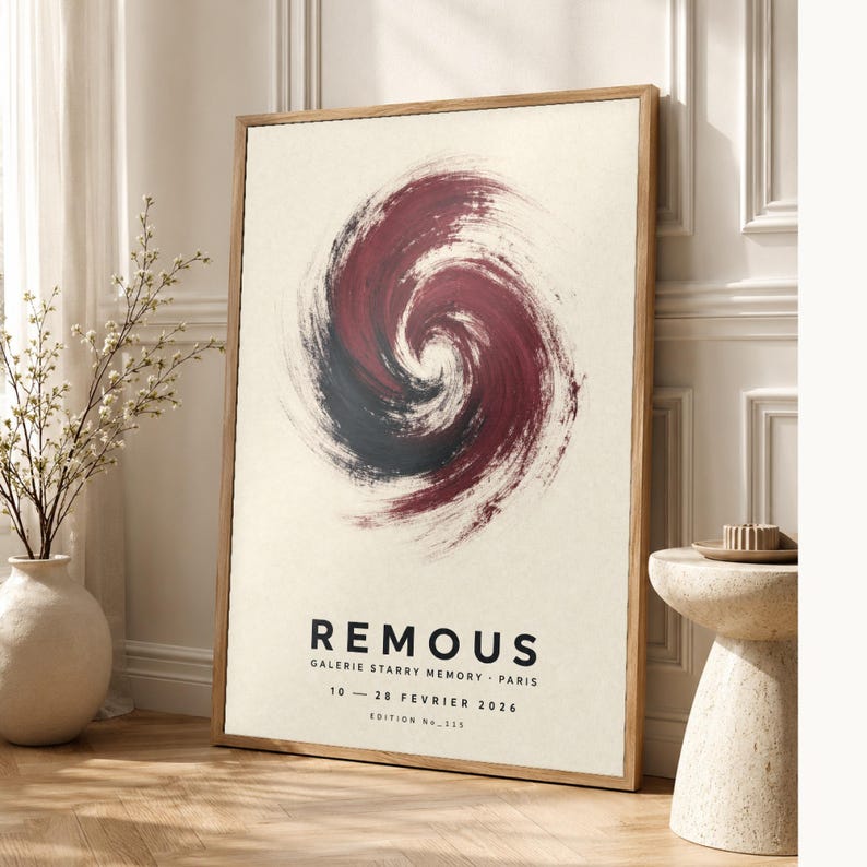 Swirls | Abstract Wall Art | Modern Gallery Poster | Minimalist Print | Printed & Shipped image 1