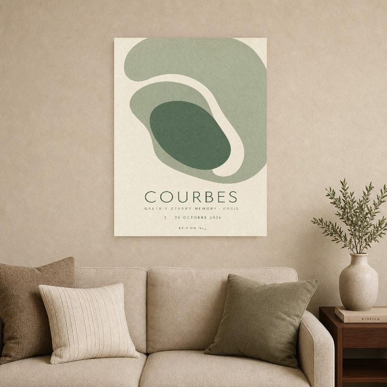 Curvas | Arte abstracto para pared | Póster moderno para galería | Impresión minimalista | Impreso y enviado imagen 9
