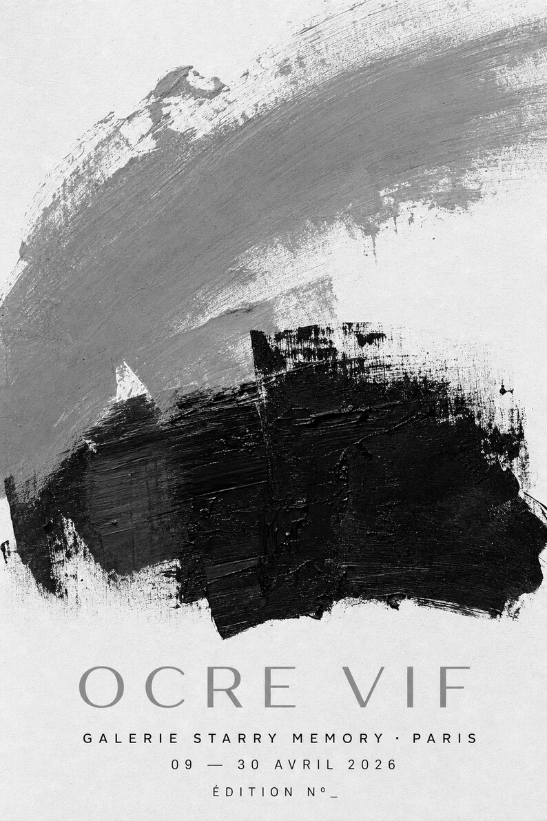 Leuchtendes Ocker | Abstrakte Wandkunst | Modernes Galerieposter | Minimalistischer Druck in Senfgelb und Schwarz | Gedruckt & Versand Bild 10