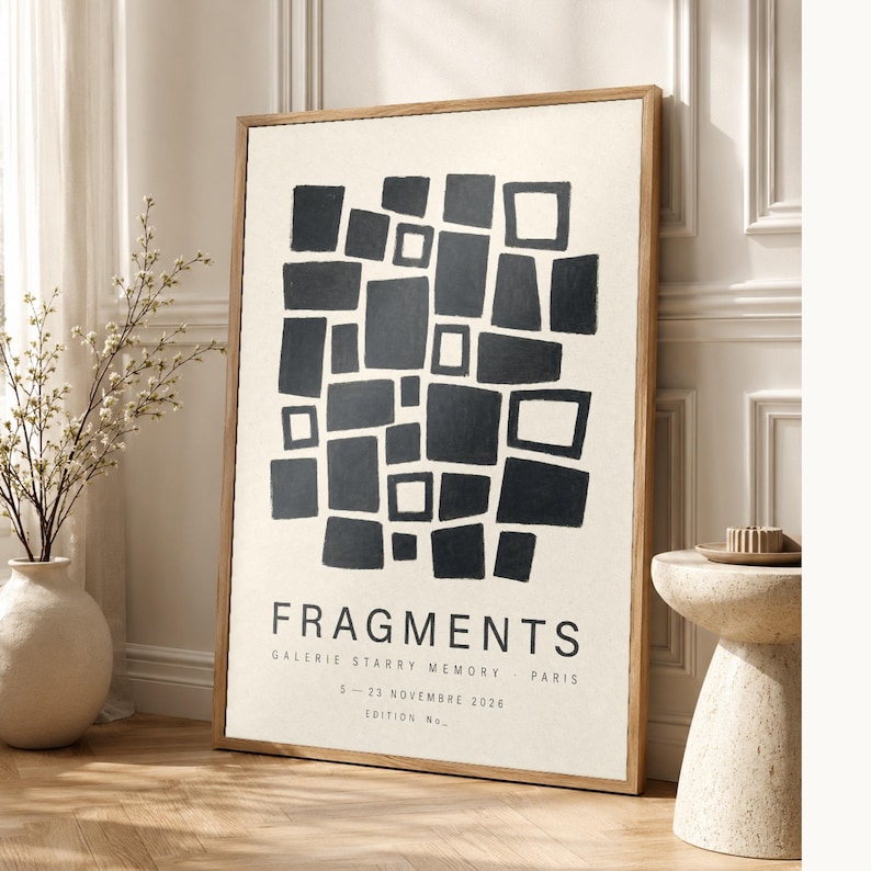 Fragments | Abstract Wall Art | Modern Gallery Poster | Minimalist Print | Printed & Shipped image 1