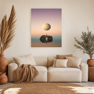 Surreal Dreamscape Wall Art Print | Floating Landscape Poster | Otherworldly Pastel Escapism Print image 6