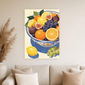Mediterranean Fruit Bowl Kitchen Print | Dolce Vita Italian Wall Art Print | Dining Room Summer Decor image 2