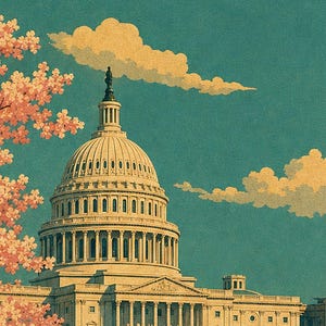 Washington DC Travel Poster | Vintage 1950s Capitol Print | Retro USA Wall Art Print | Mid Century City Decor image 5