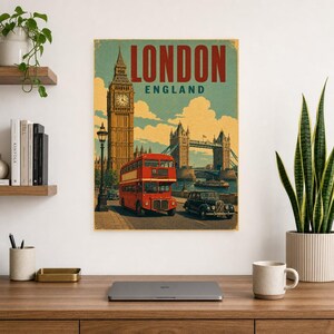 London Travel Poster | Vintage Big Ben Print | England Wall Art | Printed & Shipped image 8
