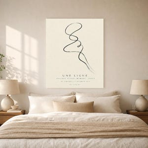 One Line | Abstract Wall Art | Modern Gallery Poster | Black and Cream Minimalist Print | Printed & Shipped image 6