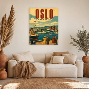 Oslo Travel Poster | Vintage Fjord Print | Norway Wall Art | Printed & Shipped image 7