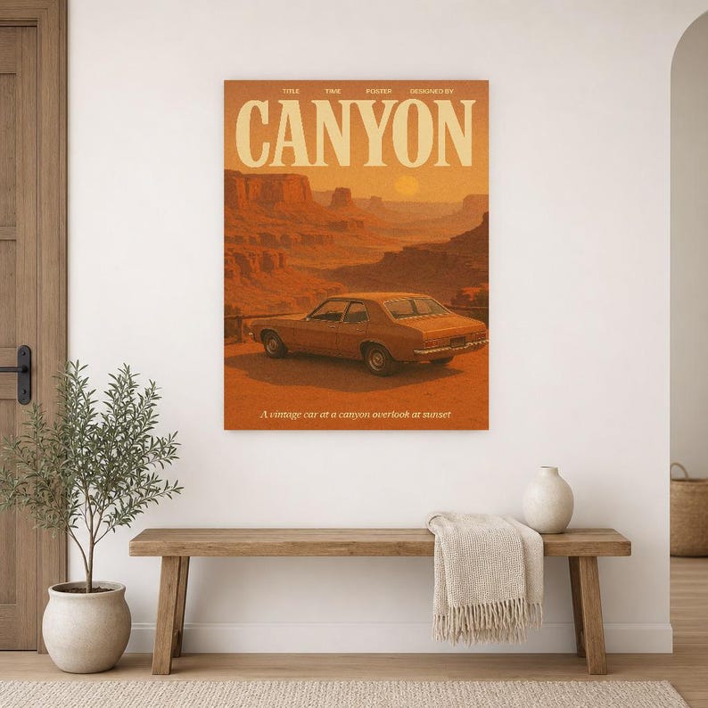 Canyon Retro Poster | Vintage 70s Wall Art Print | Aesthetic Magazine Print | Mid Century Retro Decor Gift image 16