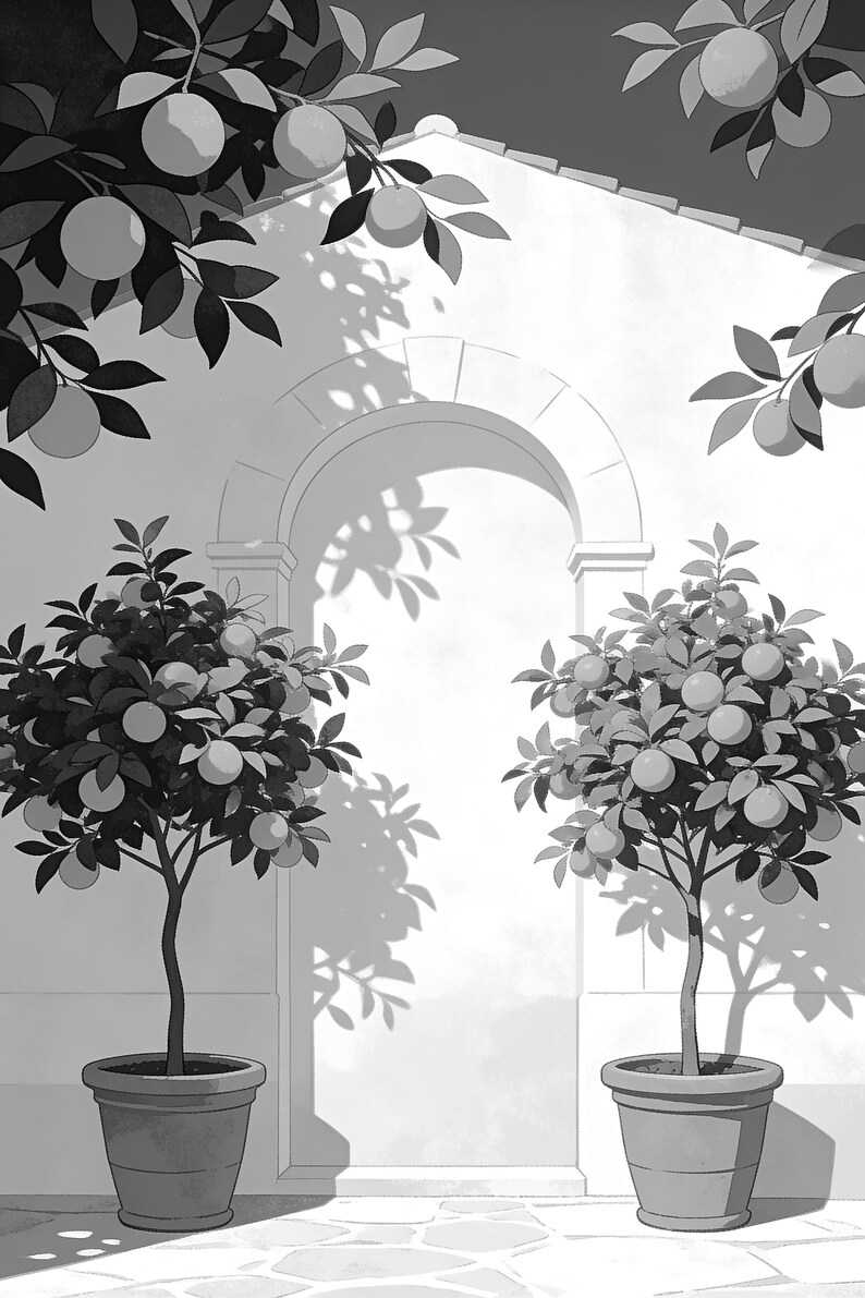 Mediterranean Orange Tree Kitchen Print | Dolce Vita Italian Wall Art Print | Dining Room Summer Decor image 17
