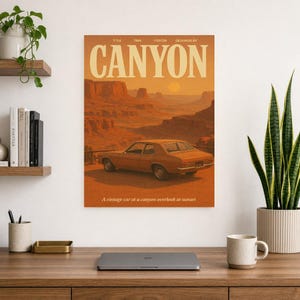 Canyon Retro Poster | Vintage 70s Wall Art Print | Aesthetic Magazine Print | Mid Century Retro Decor Gift image 10