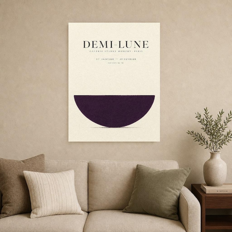 Half Moon | Abstract Wall Art | Modern Gallery Poster | Minimalist Print | Printed & Shipped image 9