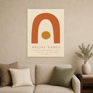 Arco de Areia | Arte Abstrata para Parede | Pôster Moderno para Galeria | Impressão Minimalista em Arco de Terracota | Impresso e Enviado imagem 15