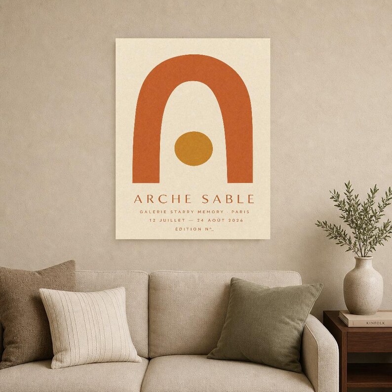 Arco de Areia | Arte Abstrata para Parede | Pôster Moderno para Galeria | Impressão Minimalista em Arco de Terracota | Impresso e Enviado imagem 15
