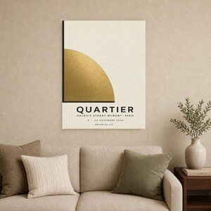 Quartier | Arte Mural Abstracto Dorado | Poster Galeria Moderna | Impresion Geometrica Minimalista imagen 9