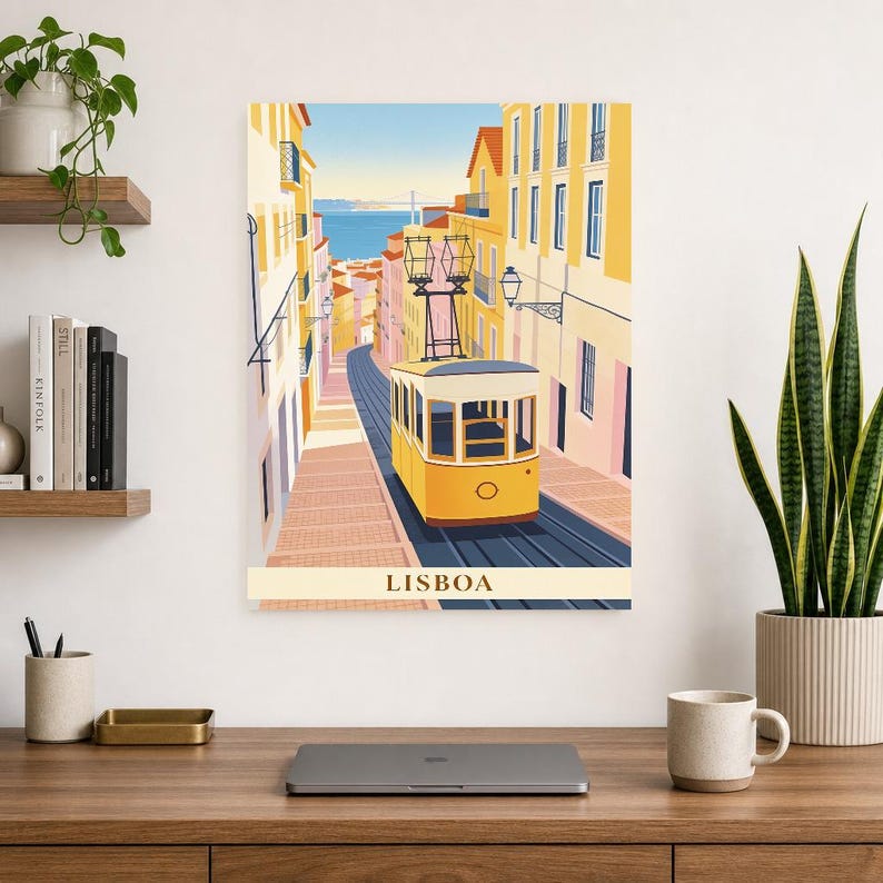 Lisbon Vintage Travel Poster | Retro Portugal City Art Print | Housewarming Gift Wall Decor image 10