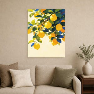 Mediterranean Lemon Kitchen Print | Dolce Vita Italian Wall Art Print | Dining Room Summer Decor image 12