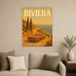 Riviera Retro Poster | Vintage 70s Wall Art Print | Aesthetic Magazine Print | Mid Century Retro Decor Gift image 15