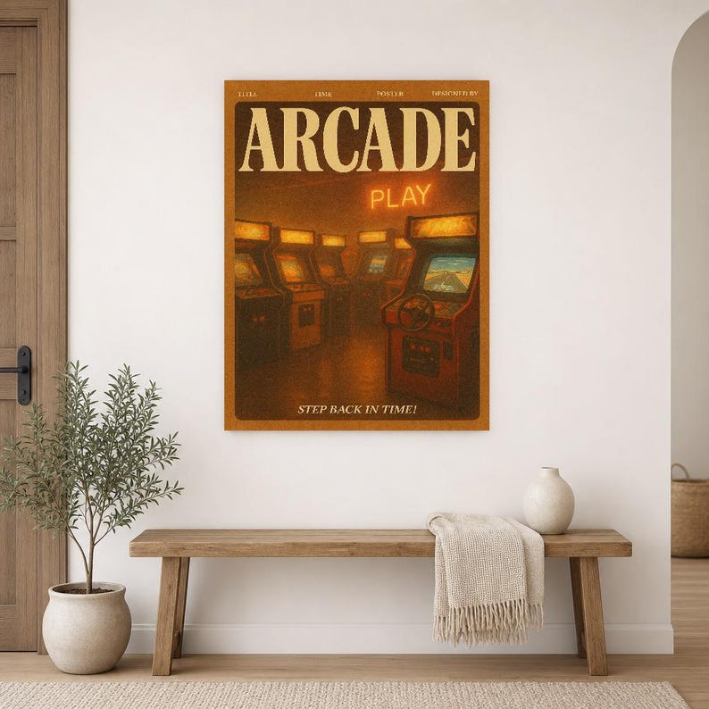 Arcade Retro Poster | Vintage 70s Wall Art Print | Aesthetic Magazine Print | Mid Century Retro Decor Gift image 14