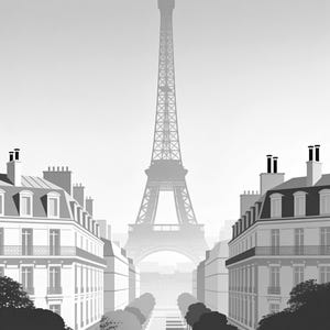Póster de viaje vintage de París | Impresión de arte retro de la ciudad de Francia | Decoración de pared de regalo de inauguración de la cas imagen 17