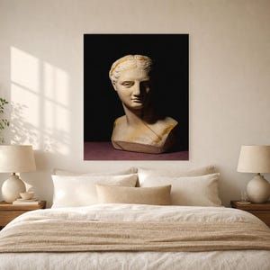 Classical Statue Wall Art | Renaissance Bust Poster | Moody Dark Academia Sculpture Print image 5