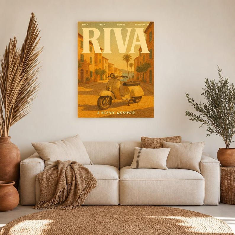 Riva Retro Poster | Vintage 70s Wall Art Print | Aesthetic Magazine Print | Mid Century Retro Decor Gift image 8