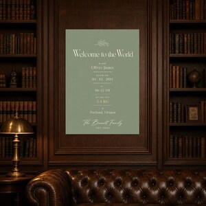 Welcome to the World Baby Wall Art Print | Personalized Birth Stats Print | New Baby Nursery Poster | Custom Birth Announcement Gift image 5