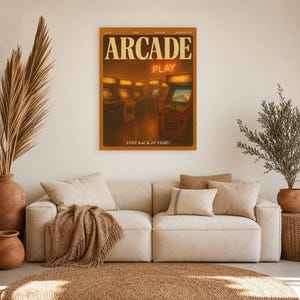 Arcade Retro Poster | Vintage 70s Wall Art Print | Aesthetic Magazine Print | Mid Century Retro Decor Gift image 8