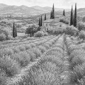 Provence Lavender Poster | Soft Painting France Wall Art | Lavender Fields Landscape Print | Printed & Shipped image 10