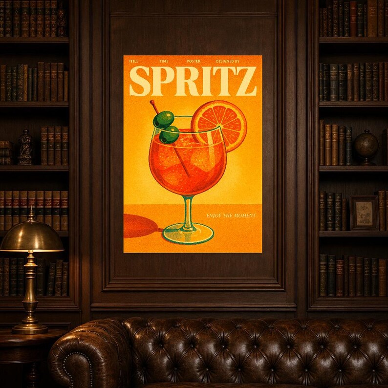Spritz Retro Poster | Vintage 70er Jahre Wandkunstdruck | Ästhetischer Magazindruck | Mid-Century-Retro-Dekor-Geschenk Bild 7