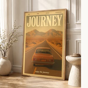 Cartel retro del viaje | Impresión de arte de pared vintage de los años 70 | Impresión de revista estética ? Regalo de decoración retro de m imagen 1