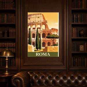 Rome Vintage Travel Poster | Retro Italy City Art Print | Housewarming Gift Wall Decor image 7