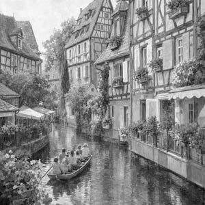 Colmar Travel Poster | Soft Painting France Wall Art | Alsace Little Venice Canal Print | Printed & Shipped image 10
