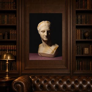 Classical Statue Wall Art | Renaissance Bust Poster | Moody Dark Academia Sculpture Print image 4