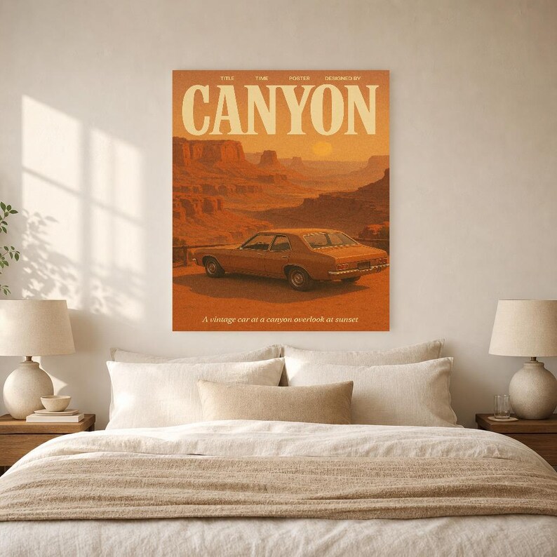 Canyon Retro Poster | Vintage 70s Wall Art Print | Aesthetic Magazine Print | Mid Century Retro Decor Gift image 9