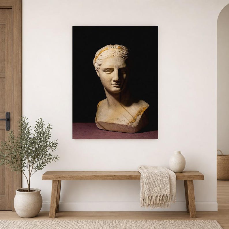 Classical Statue Wall Art | Renaissance Bust Poster | Moody Dark Academia Sculpture Print image 9