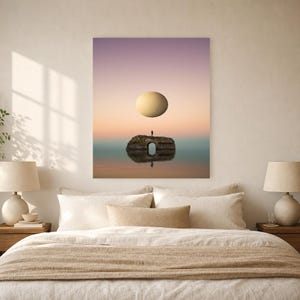 Surreal Dreamscape Wall Art Print | Floating Landscape Poster | Otherworldly Pastel Escapism Print image 5