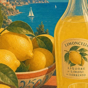 Italian Lemons Wall Art Print | Limoncello Kitchen Print | Amalfi Lemon Poster | Vintage Dolce Vita Decor | Mediterranean Citrus Art image 3
