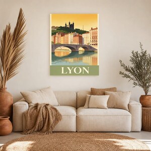 Lyon Vintage Travel Poster | Retro France City Art Print | Housewarming Gift Wall Decor image 8