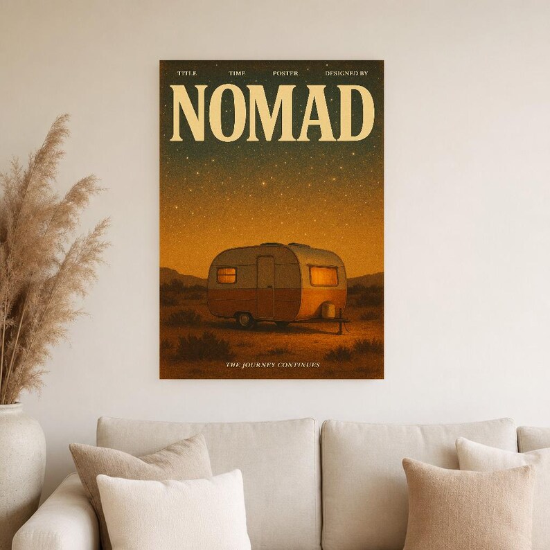 Nomad Retro Poster | Vintage 70s Wall Art Print | Aesthetic Magazine Print | Mid Century Retro Decor Gift image 2