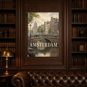 Amsterdam-Reiseposter | Wandbild mit sanfter Malerei (Niederlande) | Stadtmotiv | Gedruckt & Versand Bild 5
