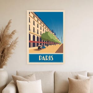 Peacock Blue Paris Travel Wall Art | Art Deco Poster | Parisian Palace Print image 4