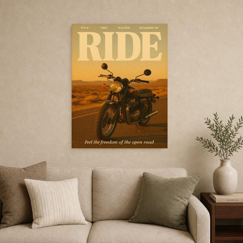 Ride Retro Poster | Vintage 70s Wall Art Print | Aesthetic Magazine Print | Mid Century Retro Decor Gift image 15