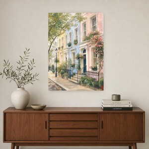 Notting Hill London Poster | Wandbild mit sanften Farben | Pastellfarbene Häuser | Gedruckt & Versand Bild 2