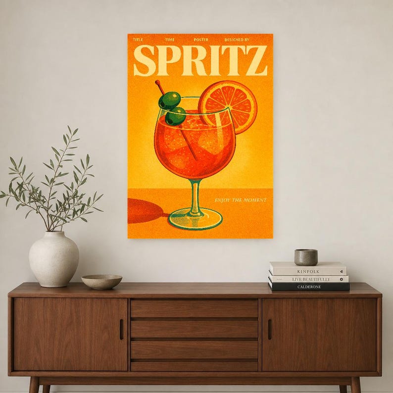 Spritz Retro Poster | Vintage 70er Jahre Wandkunstdruck | Ästhetischer Magazindruck | Mid-Century-Retro-Dekor-Geschenk Bild 3