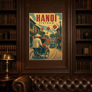 Hanoi Travel Poster | Vintage Old Quarter Print | Vietnam Wall Art | Printed & Shipped image 5