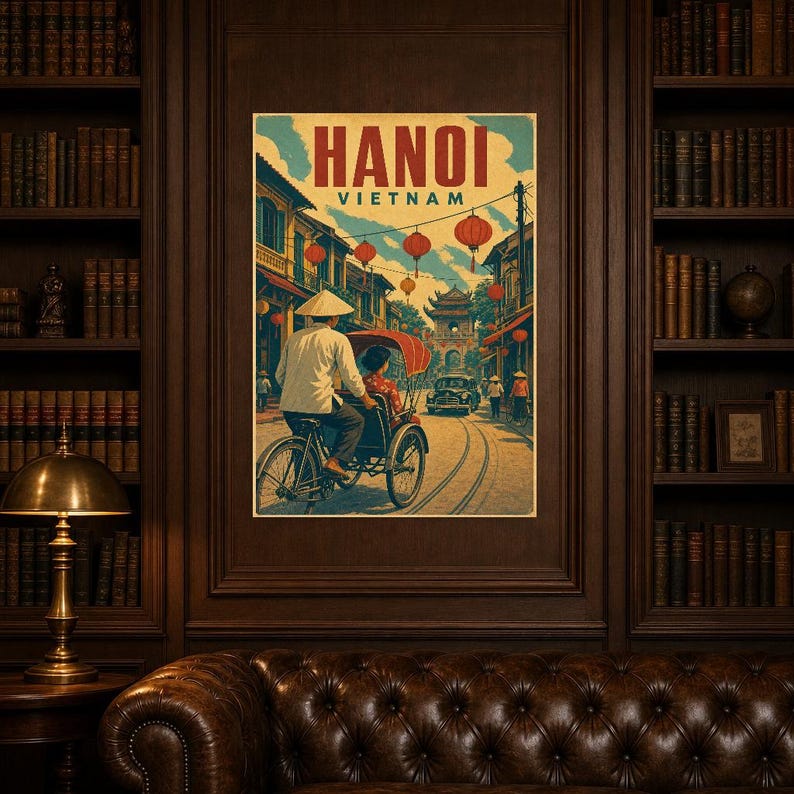 Hanoi Travel Poster | Vintage Old Quarter Print | Vietnam Wall Art | Printed & Shipped image 5