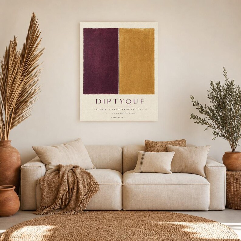 Díptico | Arte abstracto para pared | Póster de galería moderna | Impresión minimalista | Impreso y enviado imagen 7